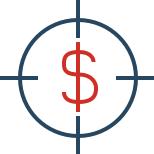 Dollar sign on target icon