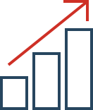 Increasing graph chart icon